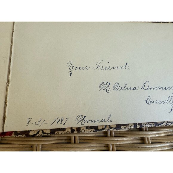 Antique 1880s Autograph Book Carroll Iowa Some Signed Pages - Picture 9 of 16